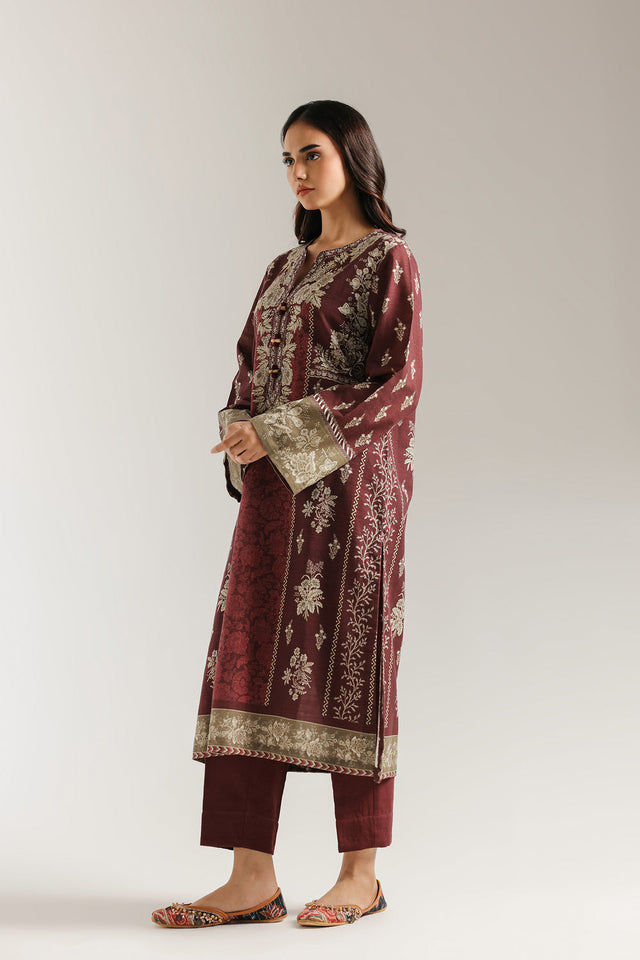 Maroon Printed Unstitched